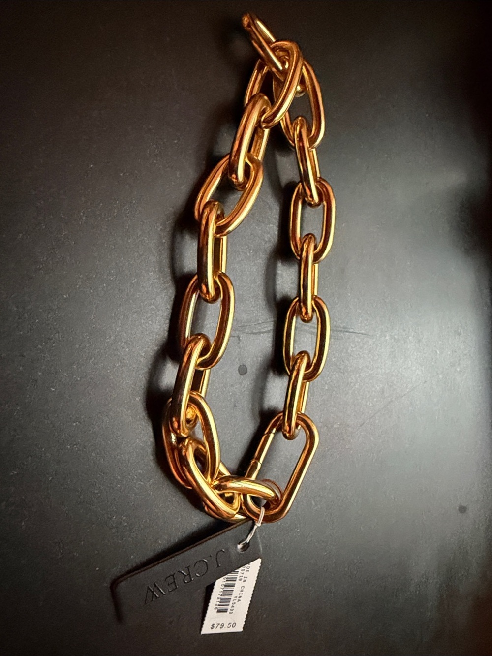 J. Crew Oversized Link Chain Necklace in Gold Tone - Picture 3 of 5